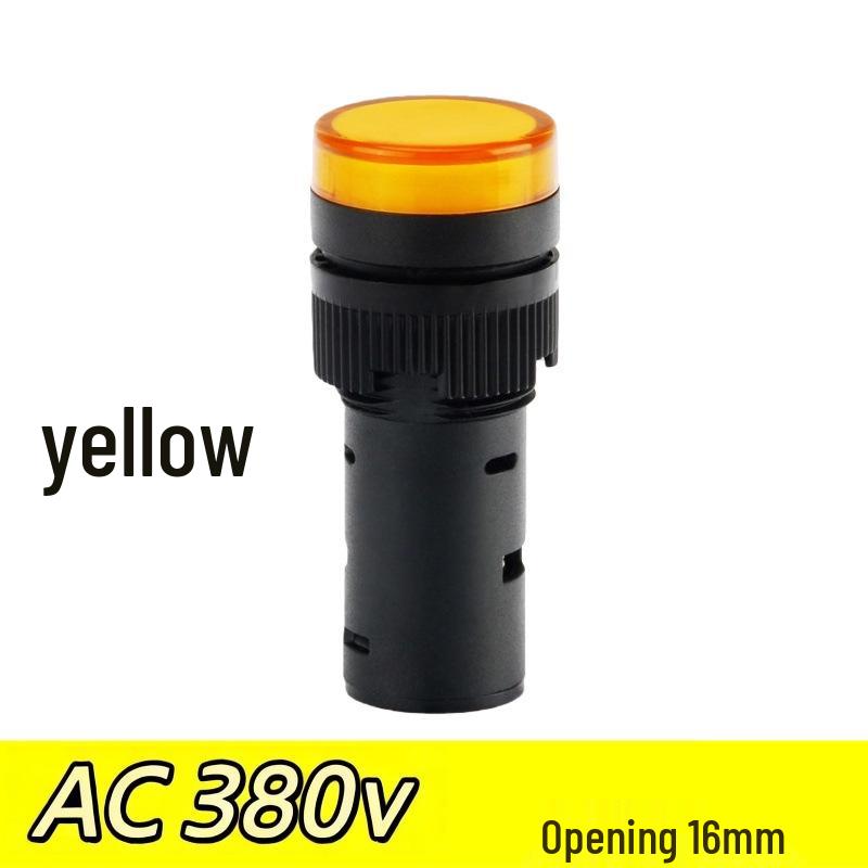 AD16-16DS LED Indicator Light: 16MM, 24V, 220V/380V, Red/Yellow/Green/Blue/White Signal.
