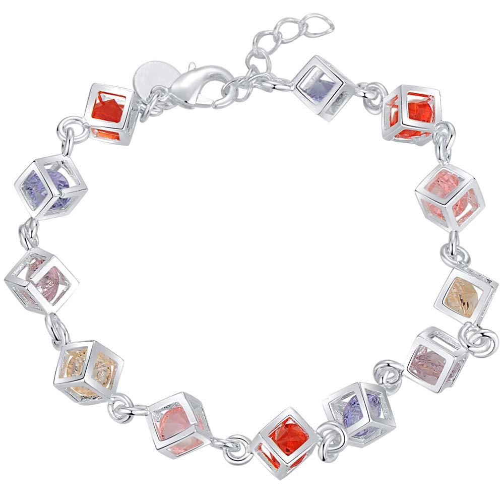 SAY 925 Sterling Silber Armbänder Bunter Zirkon Für Damen Exquisiter Schmuck Zubehör für Studentinnen Freundinnen Hochzeit Mode Geschenk
