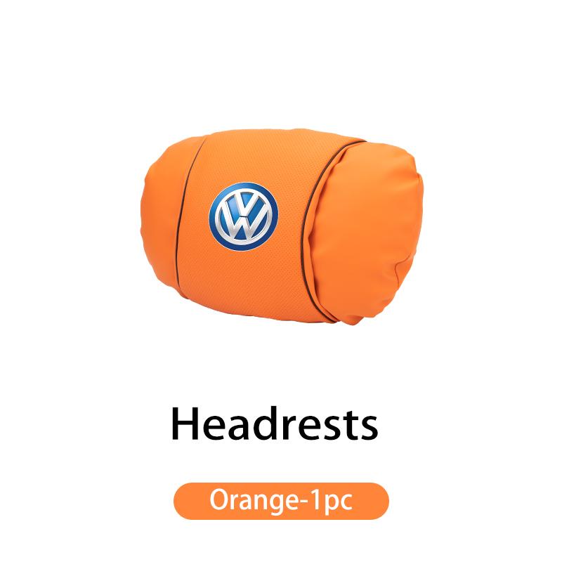 Car Leather Headrest Pillow Neck Lumbar Support Soft Lumbar Cushion Beige For Volkswagen VW Jetta Golf Beetle CC EOS MK2 MK4 MK5 HY3