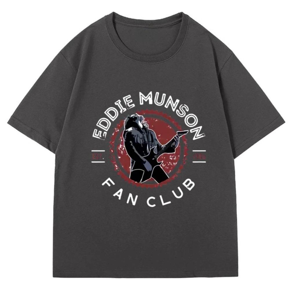 

2026 Hip Hop Eddie Munson Fan Club Merch T Shirt Men Women Clothes Demogorgon Cannibal Flower Monster T-shirt Short Sleeve Stree XXXL