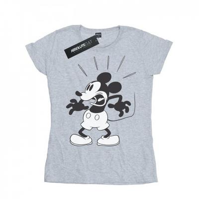 Damen/Damen Mickey Mouse Scared Baumwoll-T-Shirt