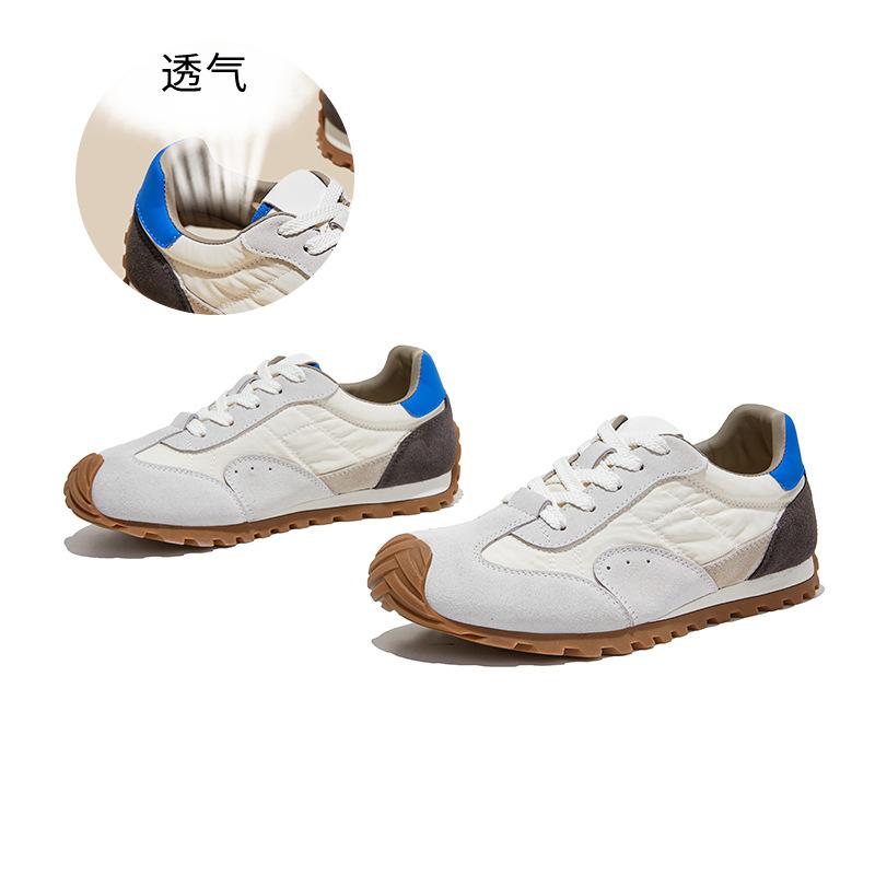 

Leather retro German training shoes women s spring and summer new color matching Forrest Gump shoes casual versatile sports shoes trendy women s shoes 40