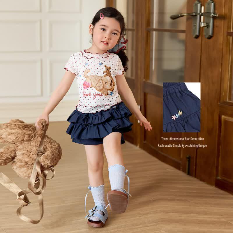 LUSON Baby Girls' Summer Tiered Ruffle Skort