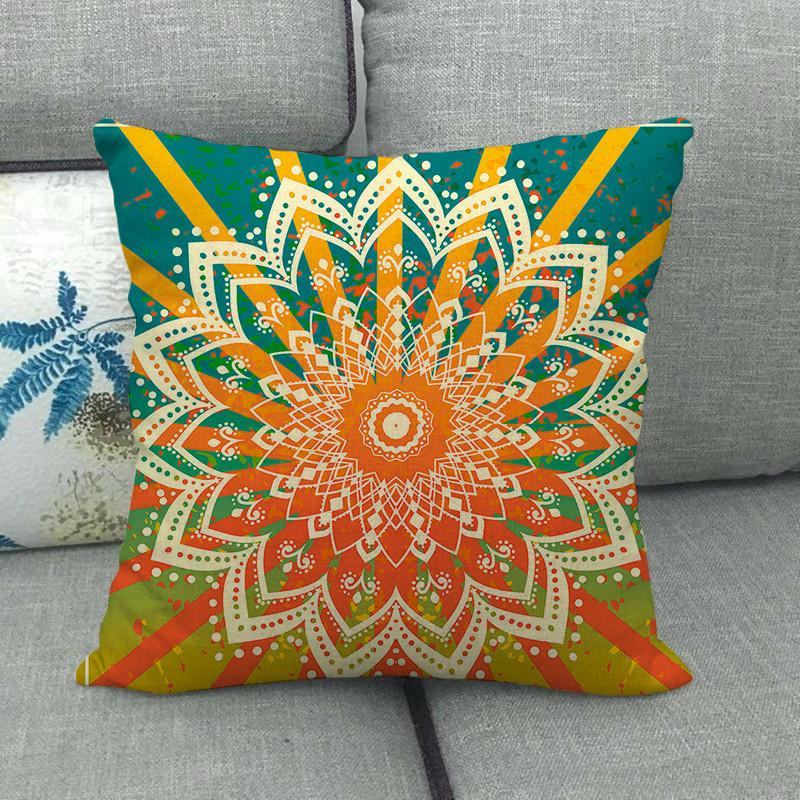 Symmetrical Bohemian Geometric Patterns Digital Printing Short Plush Pillow Covers For Car Sofa Office Cushion Cover Home Goods
