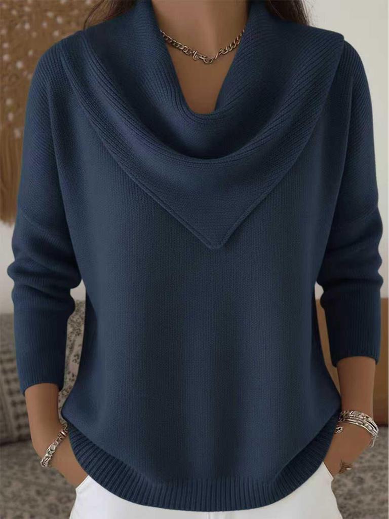 2025 Women's Autumn/Winter Solid Color Long Sleeve Sweater