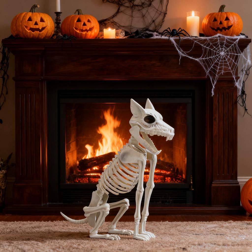 Halloween Skeleton Animal Decoration,/Dog/Bird/Rat/ -N-Stay Animal Skeletons,Plastic Bones Indoor Outdoor Decor Party Favors Graveyard Decorations