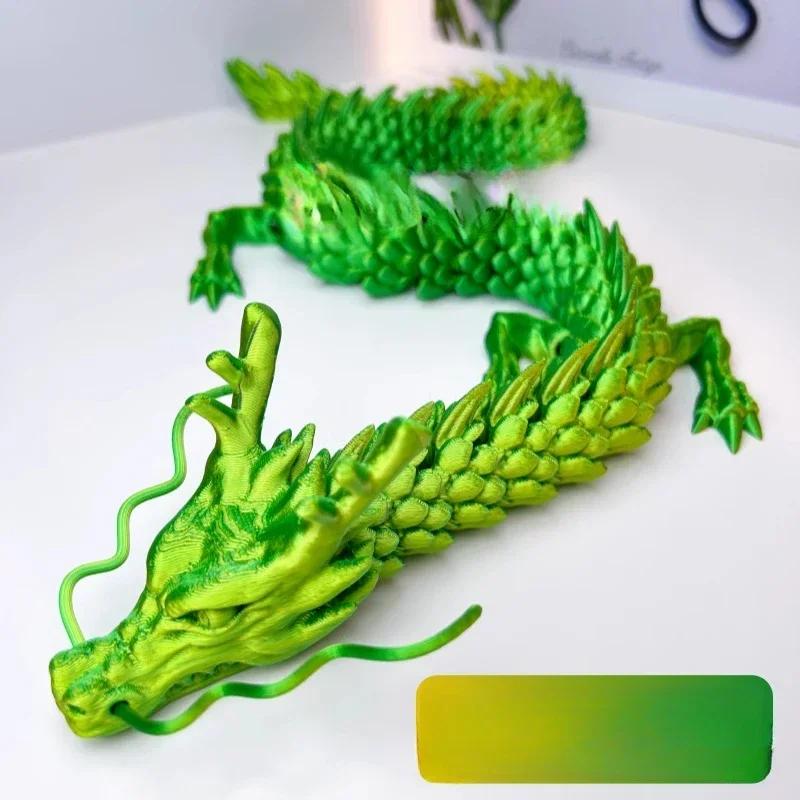 30cm 3D Printed Dragon Toys Flexible Articulated Dragon Model Desktop Craft Ornament Gifts for Kids Office Home Table Decor