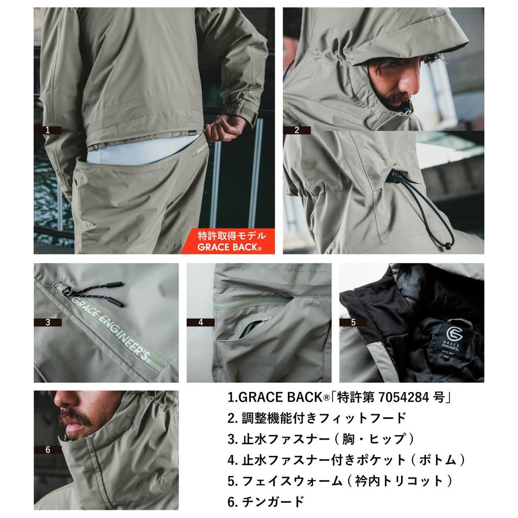 SK Product Blizzard Shell and Coveralls by SK Grace Breathable Workwear for Men and Includes ProUni Sage Size GE-770 Windproof, Waterproof,