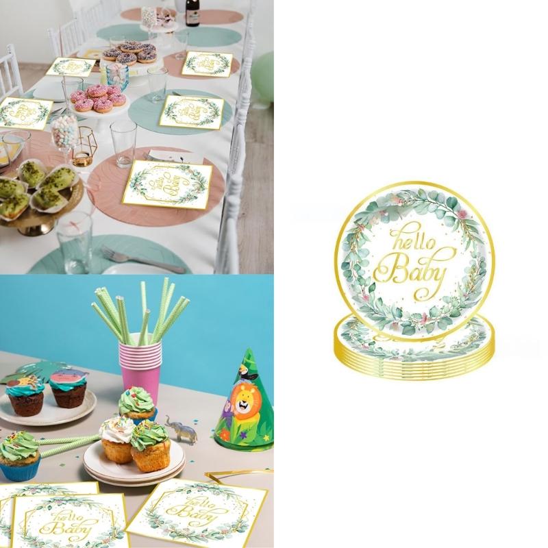 10/20Pcs Disposable Party Plates Kids Birthday Party Napkins Party Decoration for Baby Showers Kids Birthday Supplies