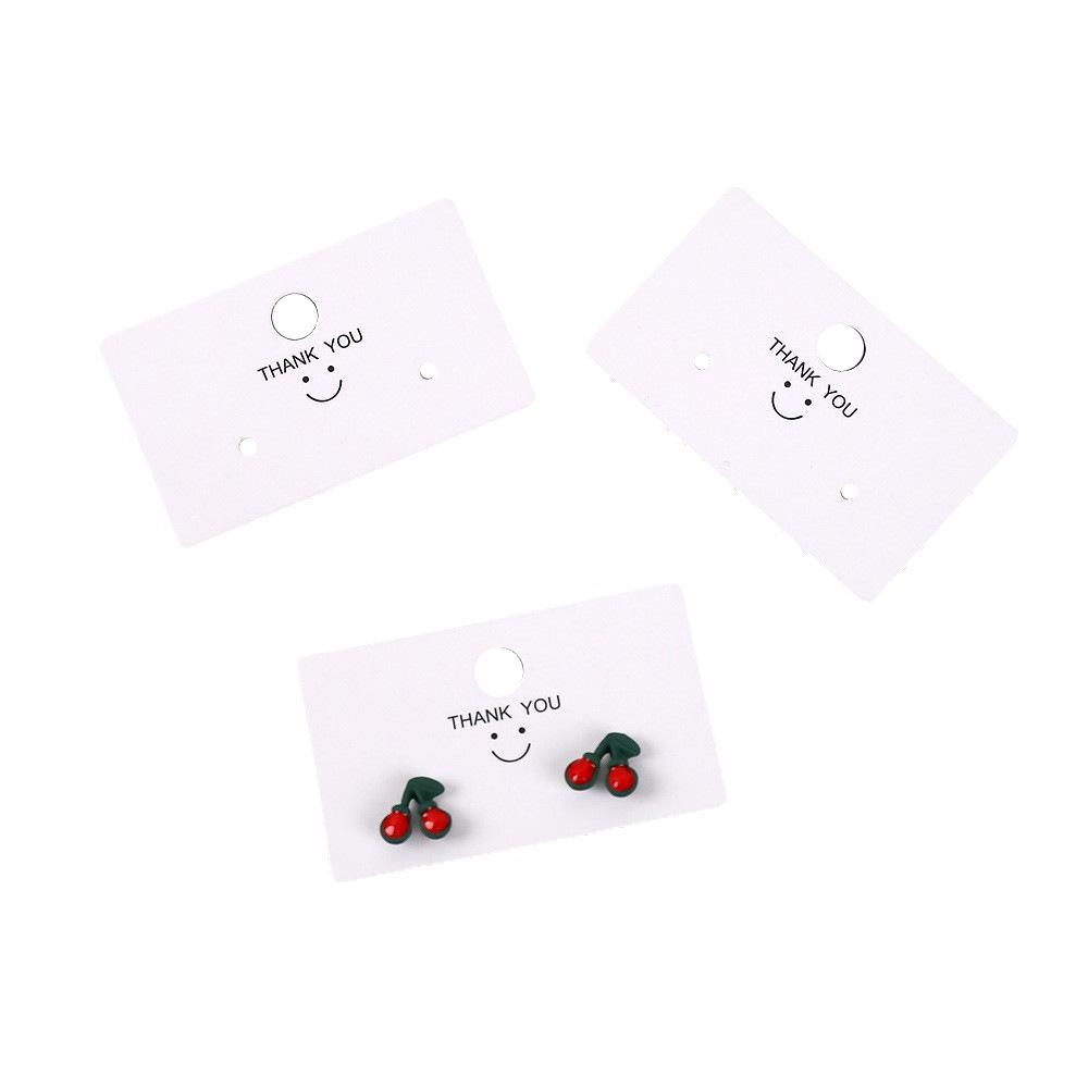Smiley Face 2-Hole Earring Display Card - High-End Ins Style Cardboard Packaging