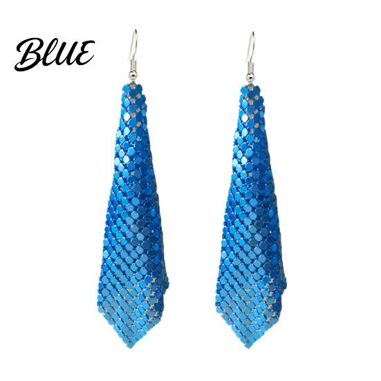 Detail-oriented Earrings 1 Pair Sequin Hook Geometric Design Long Statement