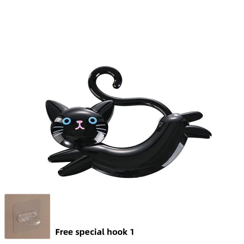 

1 шт. Кухонный милый мультяшный крючок для полотенец в виде кошки, настенный держатель для полотенец для ванной комнаты, самоклеящийся, без следов, вешалка для полотенец для туалета 1PCS