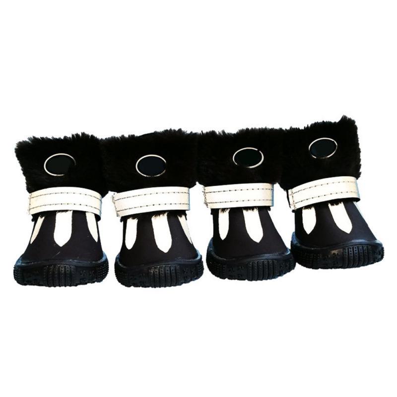 Shoes For Dogs Winter Pet Dog Shoes For Small Dogs Warm Snow Boots Waterproof Fur Non Slip Chihuahua Shoes Reflective Dog Boots