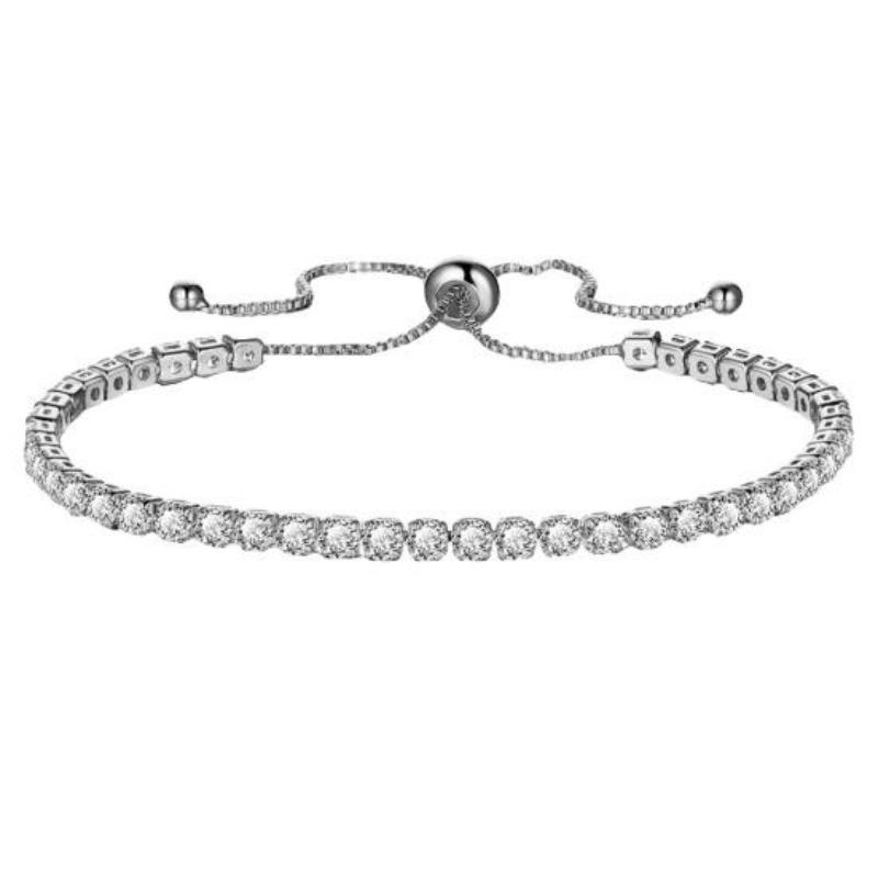 Роскошный однорядный браслет-слайдер с кубическим цирконием, женский регулируемый браслет