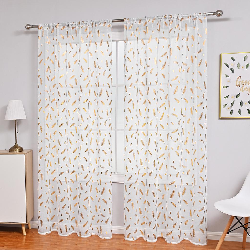 2025 Quandoli Bronzing Small Feather Curtains, Sunshade And Sunscreen Finished Curtains