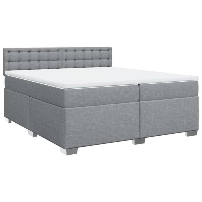 Maison Exclusive - Sommier à lattes de lit avec matelas Gris clair 200x200cm Tissu