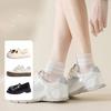Summer Thin Mesh Double-bar Striped Boneless Sports Socks for Women That Won't Fall Off