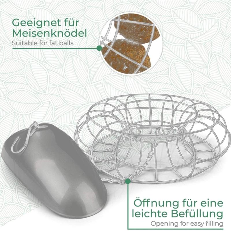 Birds Food Dispenser for Wild Sparrows Garden Grease-Basket Outdoor