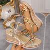 Casual Summer 2025 Open-Toe Beach Sandals with Beads Bohemian Platforms Sandals for Women's Footwear Sandalias De Mujer