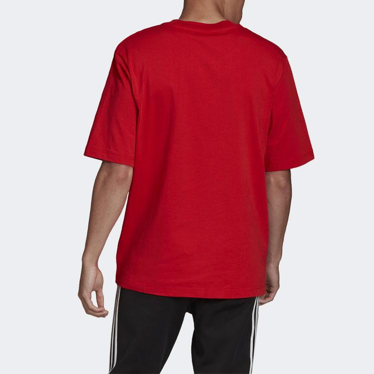 Adidas Originals Trefoil Logo Loose Short Sleeve T-Shirt Men Tops Red FM3796