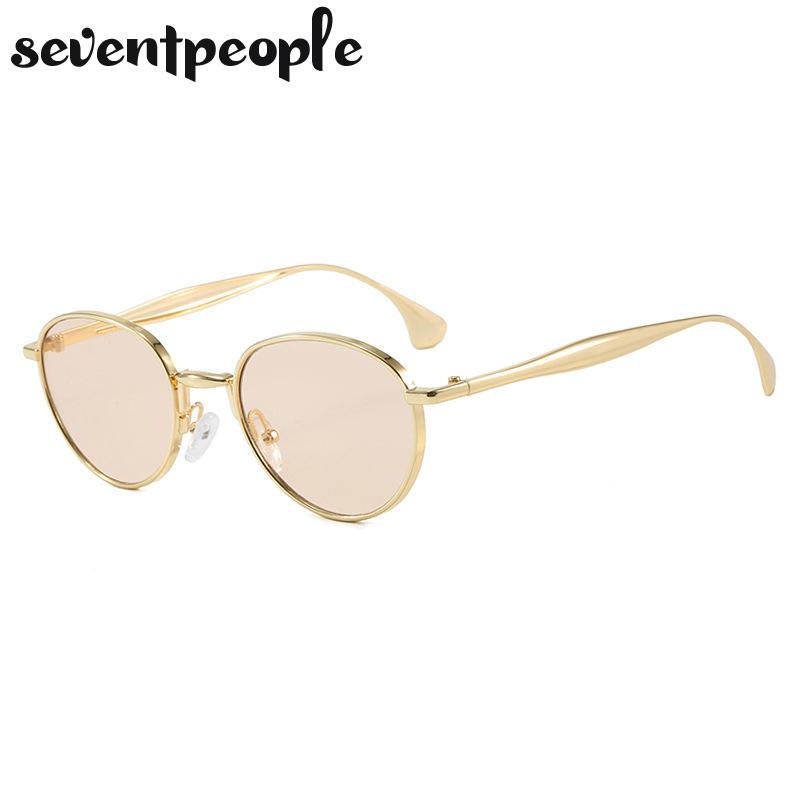 Steampunk Small Frame Oval Sunglasses Women  Luxury Brand Trendy Metal Frame Sun Glasses For Ladies Fashion Shades UV400