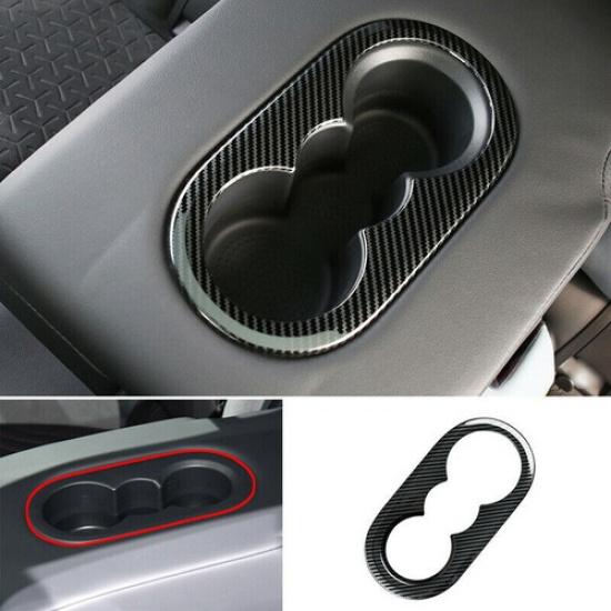 Carbon Fiber Rear Row Water Cup Holder Cover Trim For Volkswagen ID.4 2021 2022