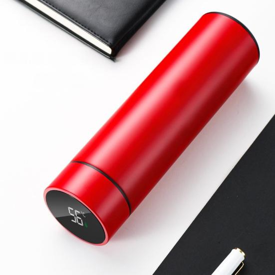 Yousheng Smart Thermal Mug with Temperature Display 500ML Stainless Steel Vacuum Insulated Bottle Tea Bag Filter Portable Travel Cup for Hot Cold