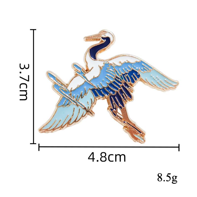 Guofeng Crane Deer Brooch Retro Lotus Koi Metal Badge Personalized Creative Pin Accessories