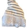 Korean-Style Striped Lace Trim Fake Two-Piece Long-Sleeve Women's T-Shirt