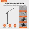 40mm Pipe Wrought Iron Handrail 2 Steps Handrails for Outdoor Steps Handrails Garden Railing Exterior Handrail Stair Railings for Steps with One Bolt