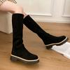 Women's High Boots Suede Designer Flats Sport Shoes Fashion Luxury Cozy Winter Botas New Walking Warm Chelsea Boots Femme