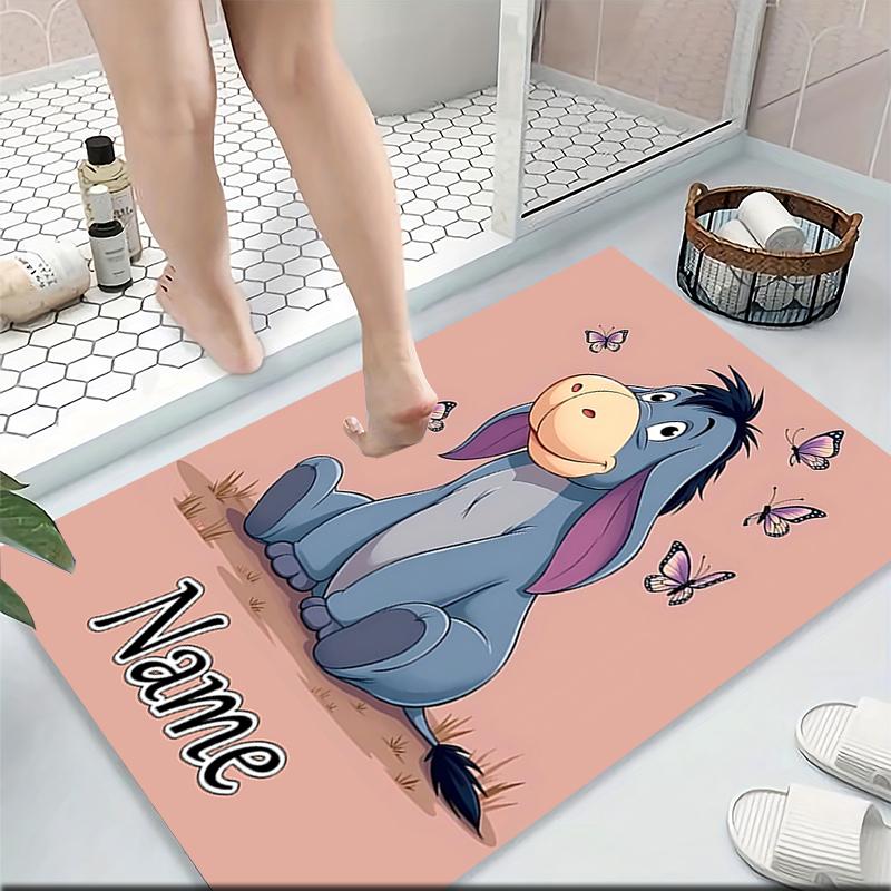 Custom Name Eeyore's Butterfly Adventure Carpet Rug Customizable Soft Washable Anti-Slip Home Living Room Sofa Mats Personalized Rug. 0909426