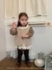 Jenny Kids 2025 Autumn Baby Girl 2-Piece Set: Korean Style Lace Peter Pan Collar Shirt with Overall Skirt