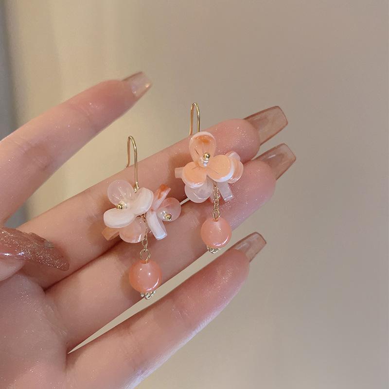 Trendy Orange Acrylic Drop Earrings with…