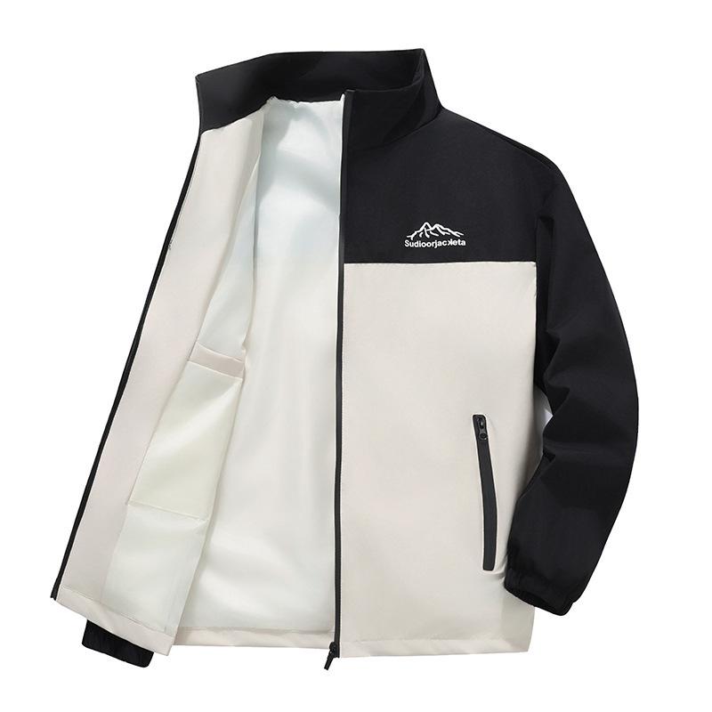 Men's Lightweight Stand Collar Windproof Waterproof Jacket for Spring and Autumn