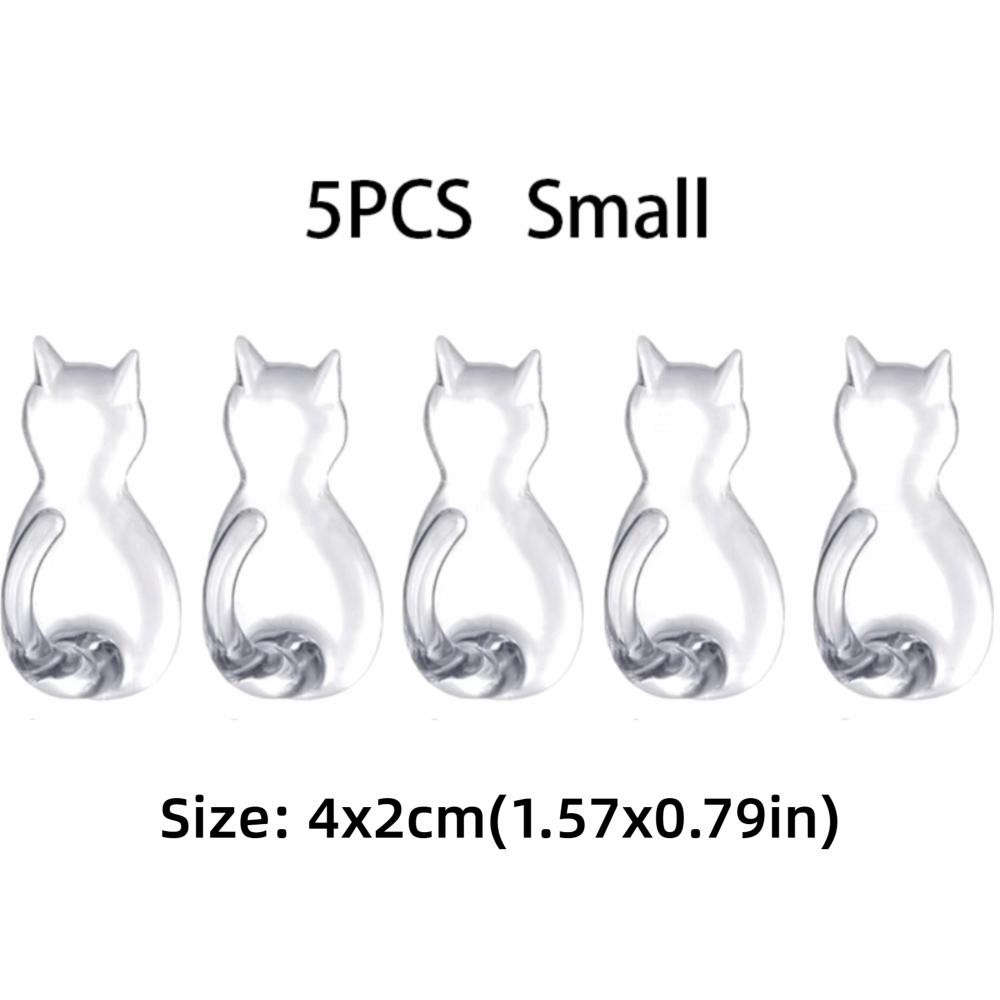 5Pcs Waterproof Wall Hook No-Drilling Towels Rack Multifunctional Cartoon Cat Hooks  Space Saving
