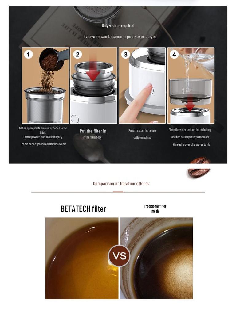 Popular Compact American Manual Drip Coffee Maker for Camping and Travel