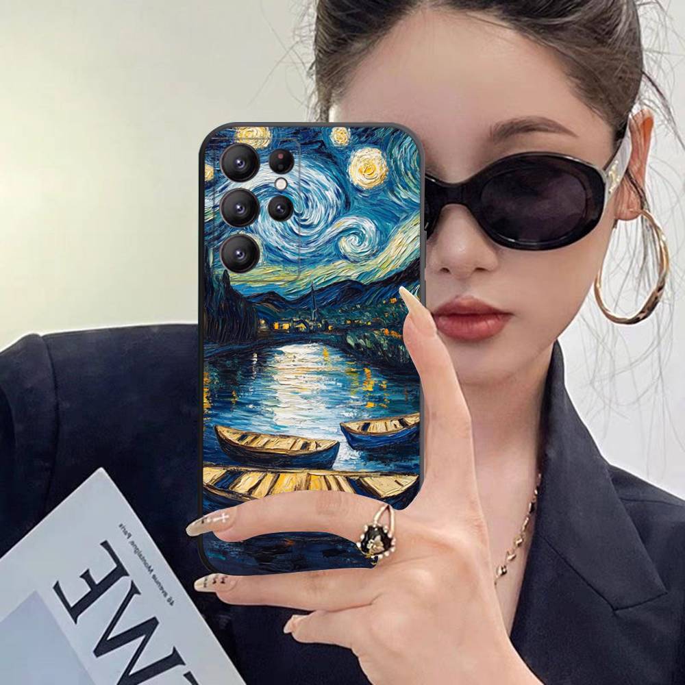 Retro Van Gogh Oil Paint Case For Samsung Galaxy Case S25 S23 S22 S21 S30 S20 S10 Ultra Plus FE TPU Soft Cover