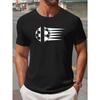 European Sizes Soccer Men'S Casual Crew Neck Graphic T-Shirt, Short Sleeve Tee, Daily Wear for Men, Soft Breathable Fit, All-Season Essential
