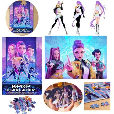 Anime Kpop Demon Hunters Theme Board Game Toys Rumi Mira Zoey Huntrix Character Pattern Puzzle Kids Surprise Birthday Gifts