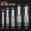 6Pcs Assorted Size NPT Thread Tap Set High Carbon Steel Screw Nut Extractors for Plumbing and Mechanical Repairs