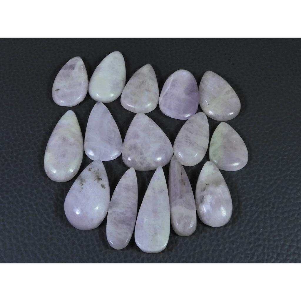 205Cts. Natural Pink Kunzite Pear Cabochon Loose Gemstone 14Pcs Lot 20-26MM C-1161
