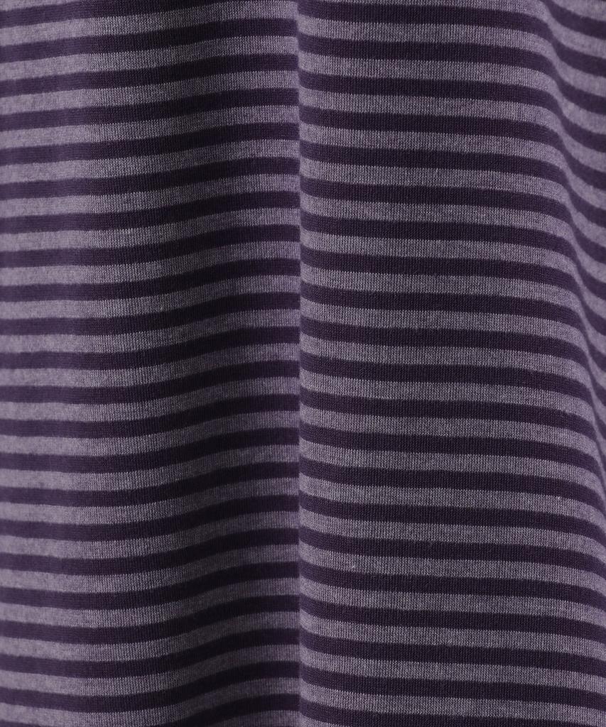 SLOW RECORD HOUSE Striped Short Sleeve T-Shirt_Purple