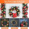 Christmas Front Door Hook 38cm Nail-Free Metal Ornament Long Hook Halloween Single Hook Decorative Garland Door Hanger