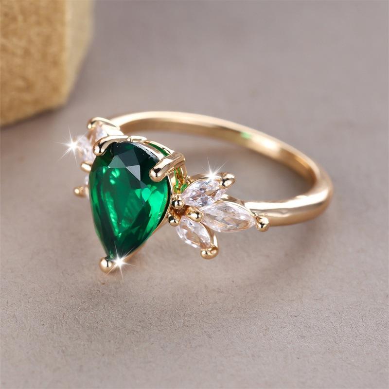 Shein water drop edge three horse eye shape ring simple personality niche ring