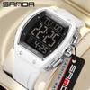 SANDA Men's Multifunctional Barrel-Shaped Sports Watch - Waterproof & Fashionable with Single Display Timing