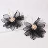 Holiday Wind Fairy Fabric Flower Earrings Mori Earrings Female Fashion Temperament Fresh Earrings.