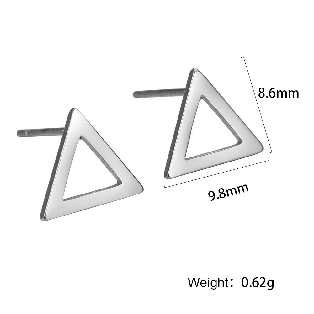 Geometric Stud Earrings Women Stainless Steel Round Square Oval Hexagon Star Triangle Rectangle Trend Jewelry Gifts
