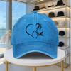 Horse Heart Design Washed Baseball Cap Adjustable Cotton Sun Hat Casual Unisex Cap