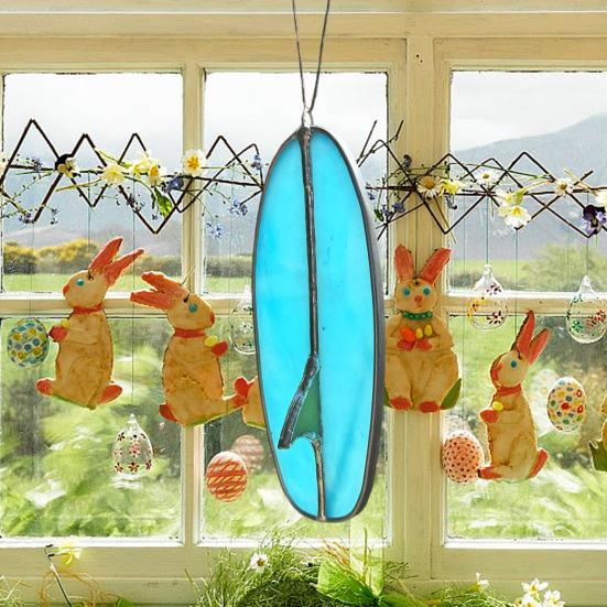 

Handmade Surfboard Suncatchers Surfing Hanging Ornament Rainbow Light Catcher Tropical Party Favors Supplies